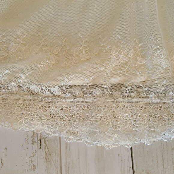 Vintage Handmade Satin Lace Sleeveless Tea Length Wedding Dress Cocktail Prom - Picture 9 of 12